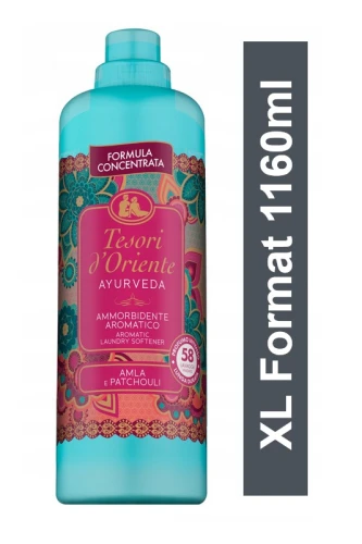 TESORI d’Oriente Ayurveda płyn do płukania tkanin 1160 ml – włoski koncentrat do prania 58 płukań