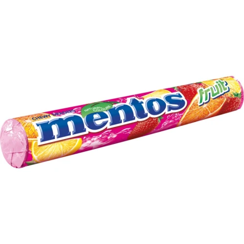 Mentos Fruit cukierki do żucia 38 g – owocowe drażetki z Niemiec