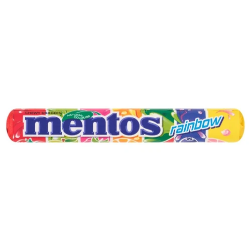 Mentos niemieckie cukierki do żucia Rainbow 37,5g owocowe drażetki tęczowe DE