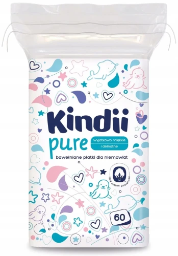 CLEANIC   Kindii płatki kosmetyczne 60szt kwadratowe /20/