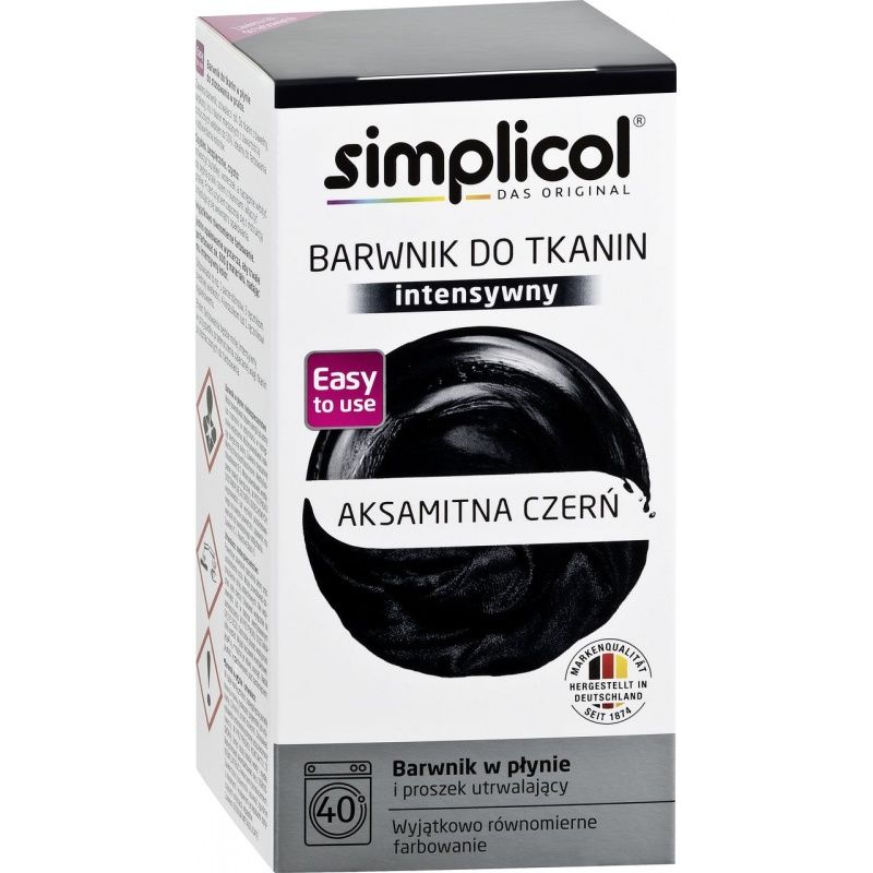 SIMPLICOL Barwnik Intensywny 560 g Aksamitna Czerń – głęboki kolor i odświeżenie ubrań z niemiecką precyzją - Sklep i hurtownia FH German