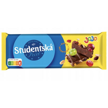 Czekolada Studentská Pečeť Mleczna JOJO 90g – oryginalna czeska czekolada z żelkami
