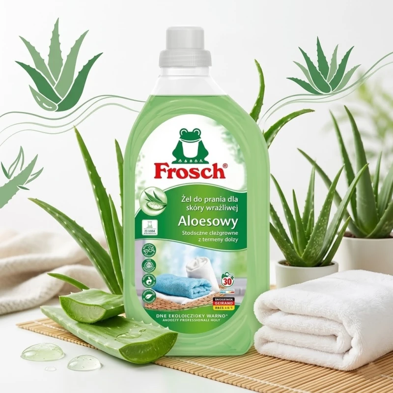 Frosch Ekologiczny Aloesowy żel do prania dla skóry wrażliwej 1,5L 30P - Sklep i hurtownia FH German