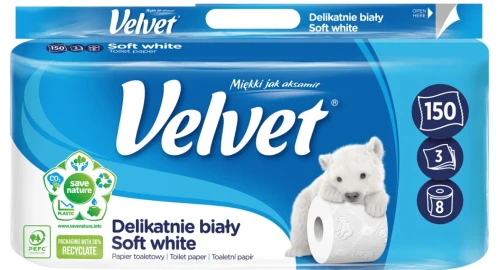 VELVET   Papier toaletowy 8 rolek 3w Biały /7/