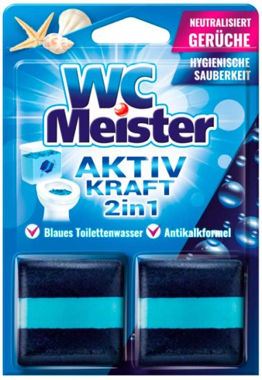 WC Meister   Kostka barwiąca do spłuczki 2x50g Morski DE /20/ - Sklep i hurtownia FH German