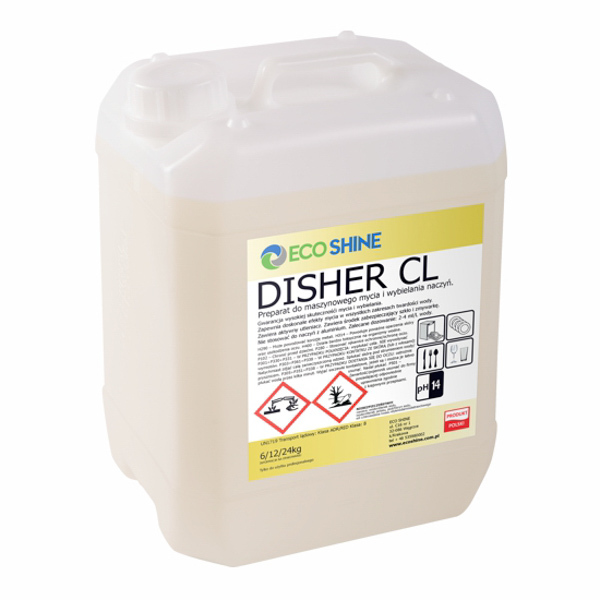ECO SHINE   Disher CL Płyn myjący do zmywarki wybielający 6kg - Sklep i hurtownia FH German