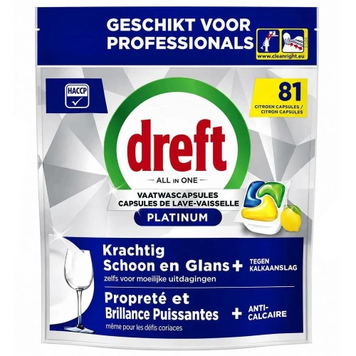DREFT Platinum Lemon profesjonalne kapsułki do zmywarki 81 szt.