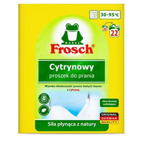Frosch Ekologiczny Cytrynowy proszek do bieli i jasnych tkanin 1,45kg 22P