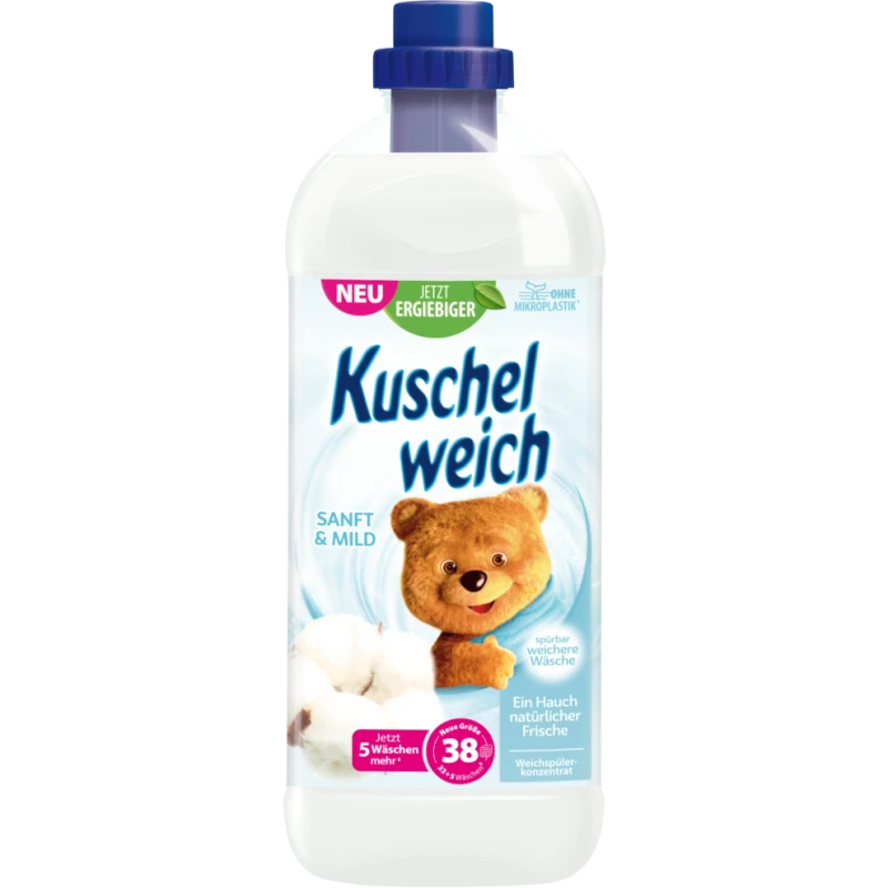 Kuschelweich  Płyn do płukania 1l 38 płukań Sanft&Mild biały DE /12/ - Sklep i hurtownia FH German