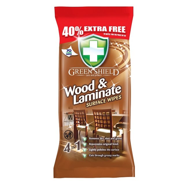 GREEN SHIELD Chusteczki nawilżane do mebli 70szt GB /12/ - Sklep i hurtownia FH German