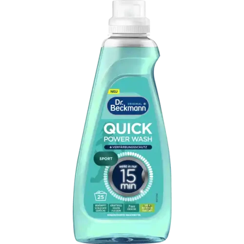 Dr Beckmann Quick Power Wash Sport 800 ml – niemiecki koncentrat do prania sportowego, działa w 15 minut