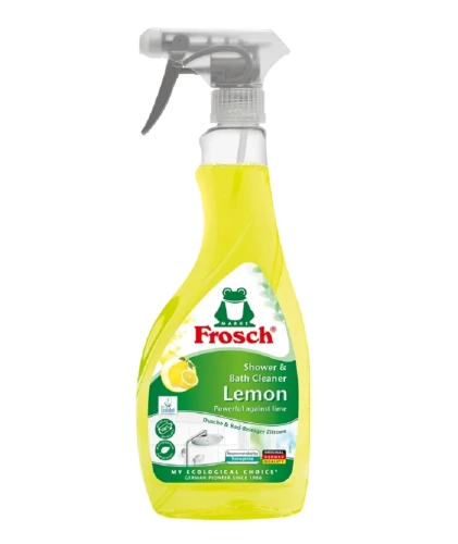 FROSCH Lemon Shower & Bath Cleaner ekologiczny środek cytrynowy do czyszczenia kabin prysznicowych i łazienki niemiecki spray 500ml