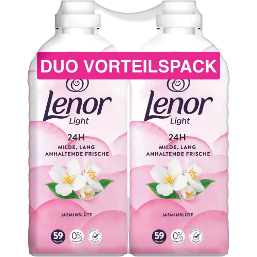 LENOR Light Jasminblüte skoncentrowany niemiecki płyn do płukania tkanin Kwiat Jaśminu dwupak Duo Vorteilspack 2x1239ml (118 prań)
