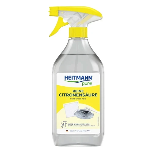 HEITMANN pure Reine Citronensäure ekologiczny niemiecki spray do usuwania kamienia z kwasem cytrynowym 500ml
