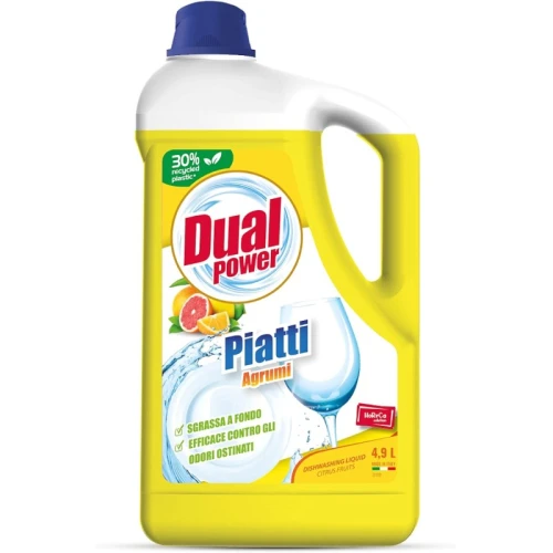 DUAL POWER Piatti Agrumi skoncentrowany włoski płyn do naczyń Cytrusy kanister HoReCa 4,9L