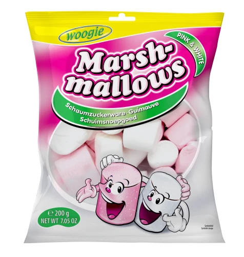 WOOGIE Marshmallows Pink & White puszyste pianki biało-różowe 200g