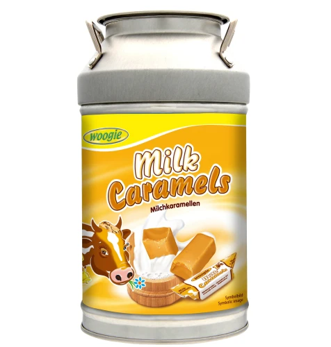 WOOGIE Milk Caramels luksusowe krówki mleczne w puszce skarbonce 250g