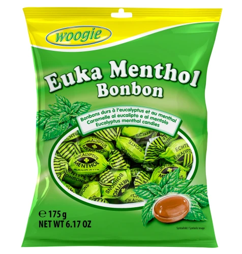 WOOGIE Euka Menthol Bonbon orzeźwiające landrynki eukaliptusowo-mentolowe 175g