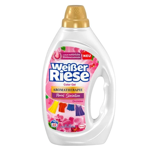 Weißer Riese Żel do prania Color 990 ml – 22 prania, Aromatherapie Floral Sensation Orchidee, z niemiec