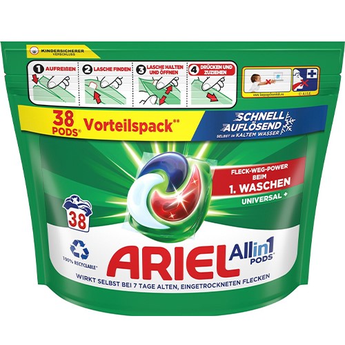 ARIEL Kapsułki do prania 38 szt. All in 1 Universal+ z Niemiec
