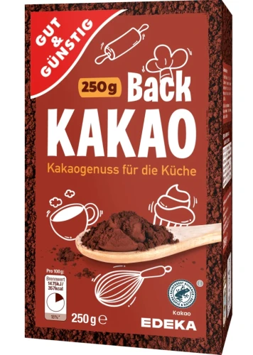 G&G GUT & GÜNSTIG Back Kakao oryginalne niemieckie kakao do pieczenia i picia 250g