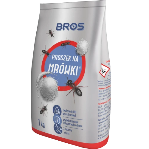 BROS Proszek na mrówki, skuteczny środek zwalczający gniazda opakowanie XXL 1kg
