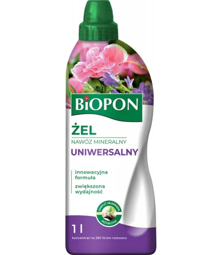 BIOPON Nawóz mineralny w żelu uniwersalny do roślin domowych i ogrodowych koncentrat 1L