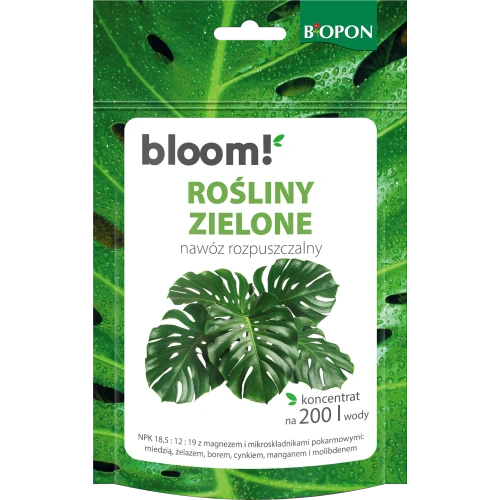 BIOPON bloom! ROŚLINY ZIELONE Nawóz rozpuszczalny koncentrat na 200L wody 200g