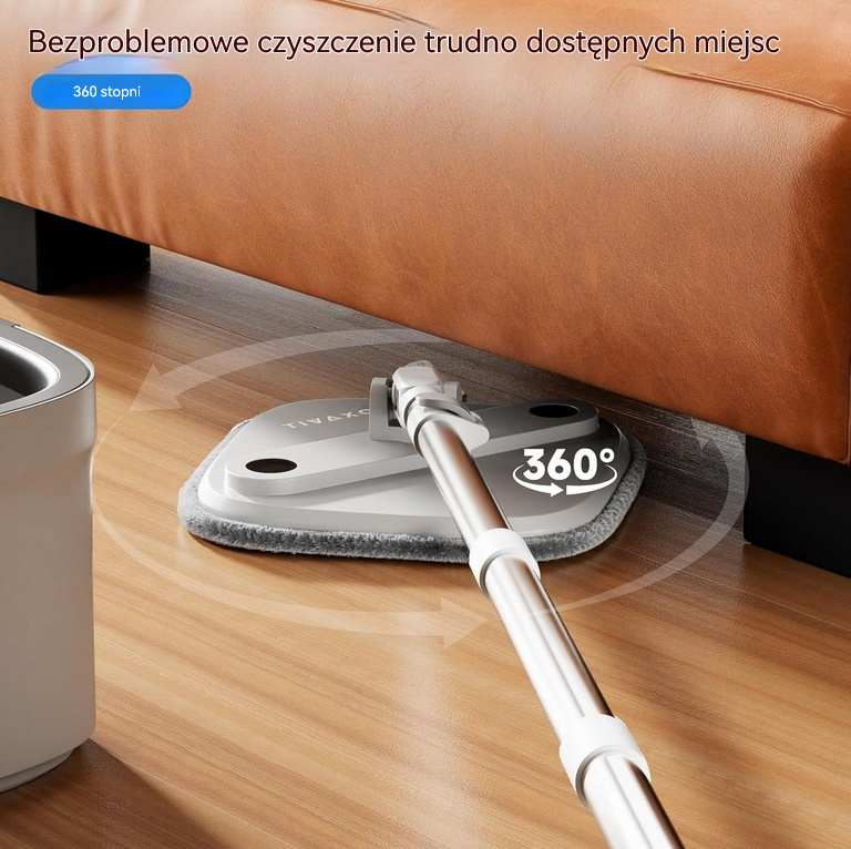 TIVAXO   Mop obrotowy M16 Spin z separacją wody + 2 wkłady mikrofibra - Sklep i hurtownia FH German