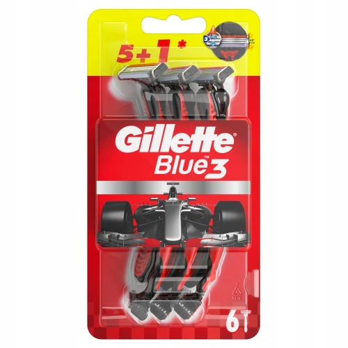 GILLETTE Blue 3 Jednorazowe maszynki do golenia dla mężczyzn 5+1 szt. (6 sztuk)