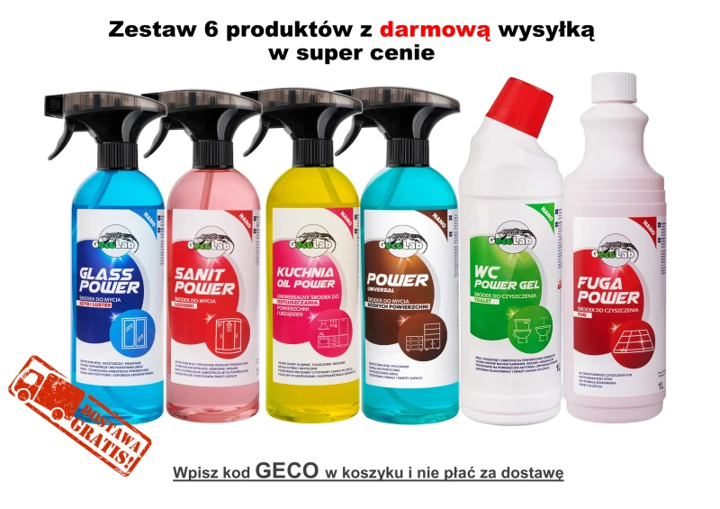 GECO LAB Zestaw 6 Środków do Sprzątania – Profesjonalna czystość w każdej części domu - Sklep i hurtownia FH German