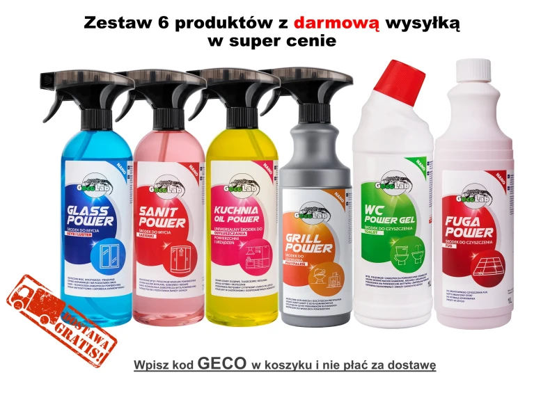 GecoLab Profesjonalny Zestaw do Sprzątania – 6 skutecznych środków czyszczących do całego domu - Sklep i hurtownia FH German
