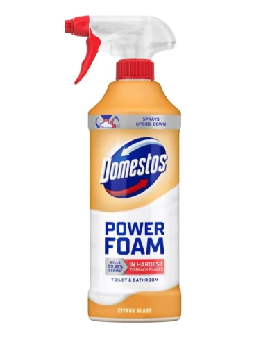 DOMESTOS Power Foam Pianka w sprayu do toalety i łazienki Citrus Blast 435ml