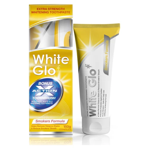 WHITE GLO Pasta do zębów Smokers Formuła 150g dla palących