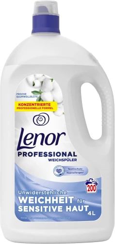 LENOR Professional Sensitive 4L – niemiecki płyn do płukania dla skóry wrażliwej 200 prań