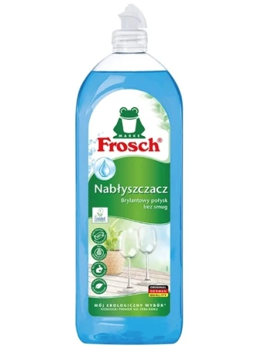 FROSCH Ekologiczny Nabłyszczacz do Zmywarek Bioalkohol Brylantowy Połysk Bez Smug 750ml