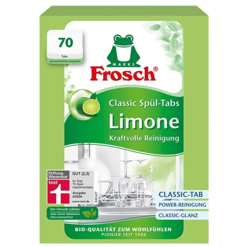 FROSCH Ekologiczne Tabletki do Zmywarki Cytrynowe Classic Spül-Tabs Limone 70 sztuk