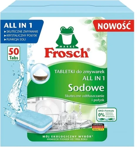 Frosch Tabletki do zmywarki Sodowe All in 1 – 50 szt. , duża paczka