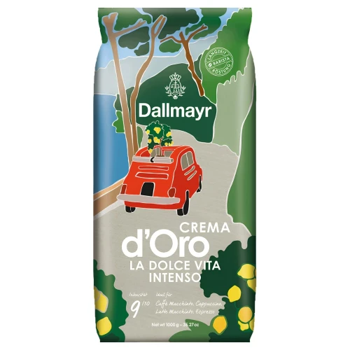 DALLMAYR Crema d'Oro La Dolce Vita Intenso Kawa Ziarnista 1kg – Niemiecka Kawa Premium DE