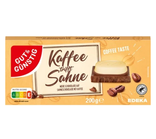 G&G Kaffee trifft Sahne Czekolada Kawowa ze Śmietanką 200g – Niemiecka Czekolada Biała i Mleczna DE