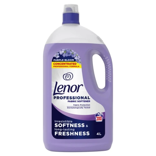 LENOR Professional Purple Bloom Płyn do Płukania Tkanin 4L (200 Prań) – Profesjonalny Płyn Zmiękczający