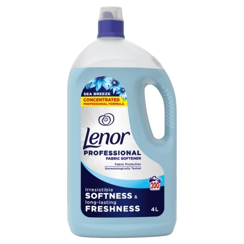 LENOR Professional Sea Breeze Płyn do Płukania Tkanin 4L (200 Prań) – Profesjonalny Płyn Zmiękczający