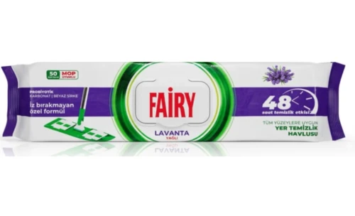 FAIRY Power Wipes Chusteczki do Podłóg 4XL Lavenda 50 szt. – Lawendowe Nawilżane Chusteczki do Mopa