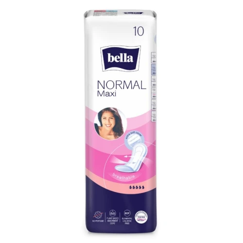Podpaski Higieniczne BELLA Normal Maxi 10 szt. – Tradcyjne Podpaski Bez Skrzydełek o Podwyższonej Chłonności