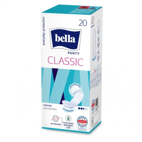 Wkładki Higieniczne BELLA Panty Classic 20 szt. – Klasyczne Cienkie Wkładki Higieniczne na Każdy Dzień