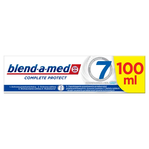 Pasta do Zębów BLEND-A-MED Complete Protect 7 Krystaliczna Biel 100 ml – Wybielająca Pasta do Zębów