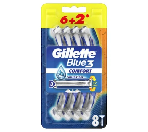 GILETTE   Blue 3 Maszynki do golenia 6+2 Comfort