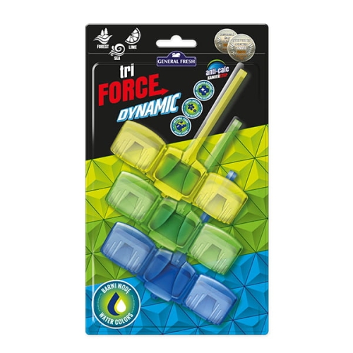 Zawieszka do WC GENERAL FRESH Tri Force Dynamic Mix Zapachów 3 x 45 g – Potrójna Moc Czyszczenia
