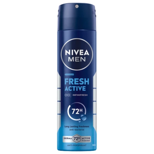 NIVEA MEN Fresh Active Antyperspirant w Sprayu Dla Mężczyzn 150 ml – Długotrwała Świeżość i Ochrona