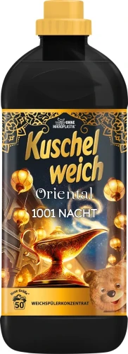 KUSCHELWEICH Oriental 1001 Nacht Płyn do Płukania Tkanin 1 L (50 Prań) – Niemiecki Skoncentrowany Płyn do Płukania Tkanin